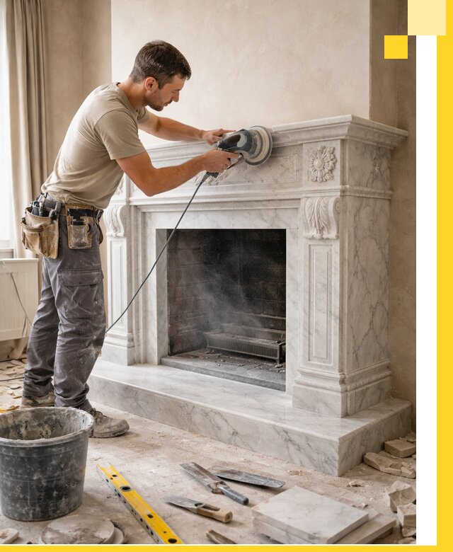 Изготовление и установка мраморных каминов в Ставрополе под ключ