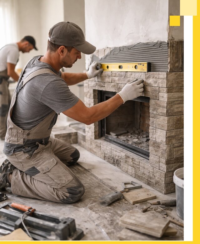 Облицовка каминов в Ставрополе, монтаж и отделка натуральным камнем