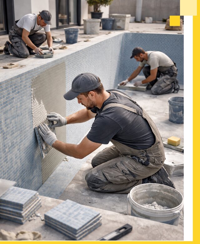 Облицовка бассейнов в Ставрополе плитка мозаика гидроизоляция