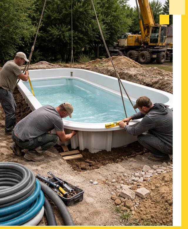 Установка и монтаж композитных бассейнов под ключ в Ставрополе