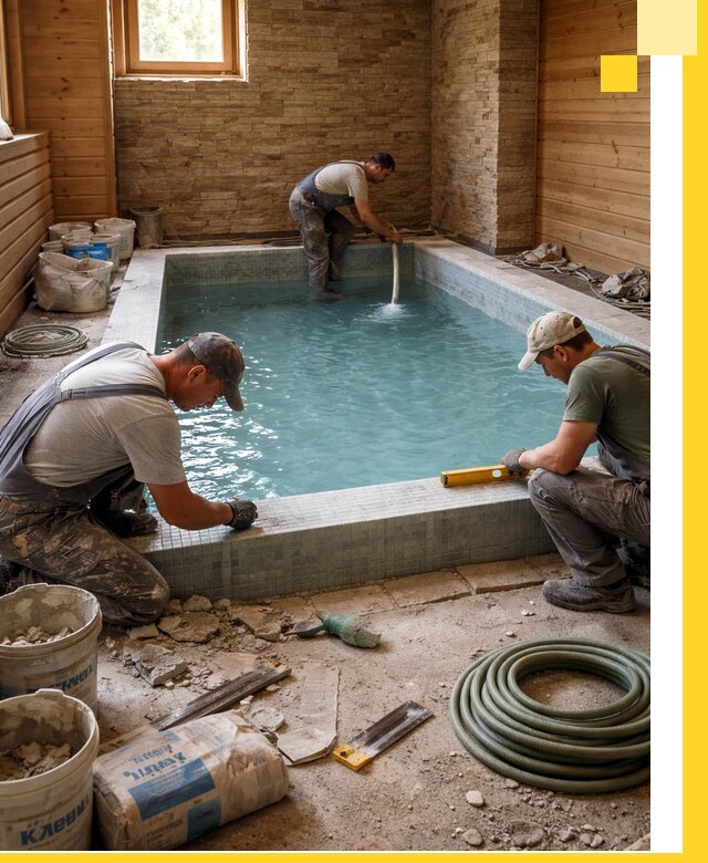 Проектирование и строительство бассейнов для бани в Ставрополе