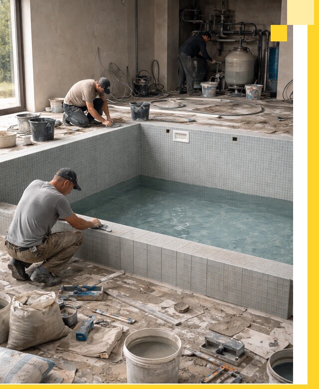 Строительство и монтаж бассейнов в помещении в Ставрополе