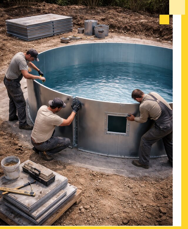 Круглые бассейны под ключ в Ставрополе проектирование и монтаж