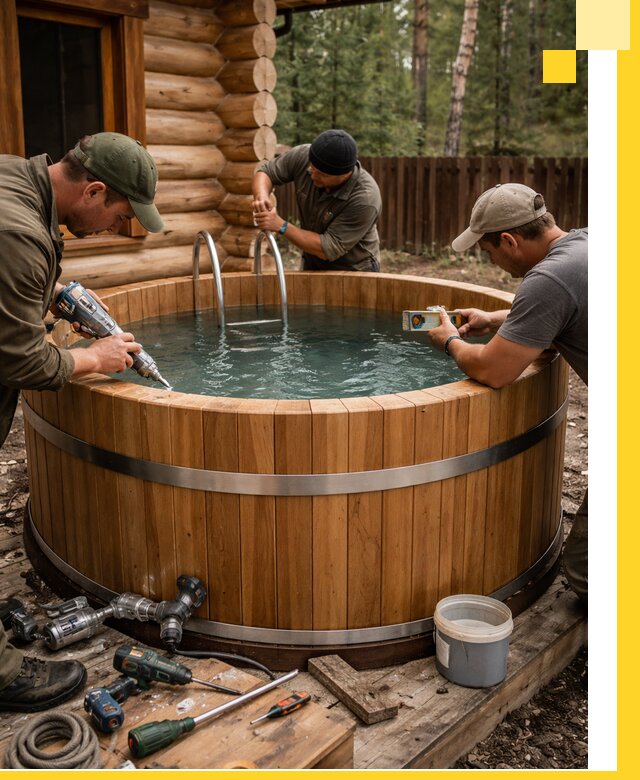 Строительство бань с купелью под ключ и отделкой в Ставрополе