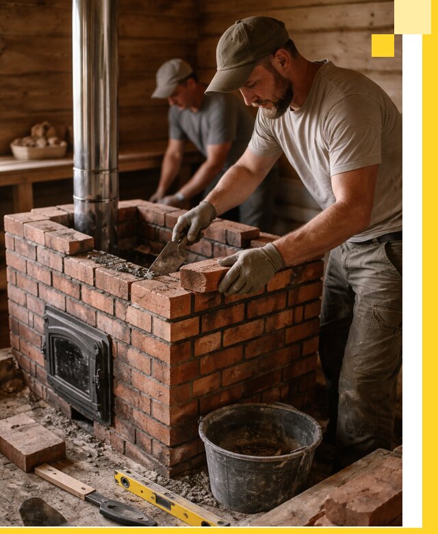 Кирпичные печи для бани под ключ в Ставрополе, проект и монтаж