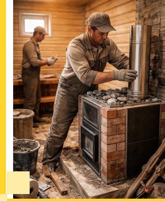 Монтаж печи в бане под ключ в Ставрополе от 20768 р. | ЭриданСтв