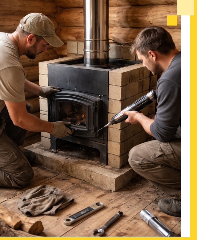 Монтаж и установка печи в бане под ключ с гарантией в Ставрополе