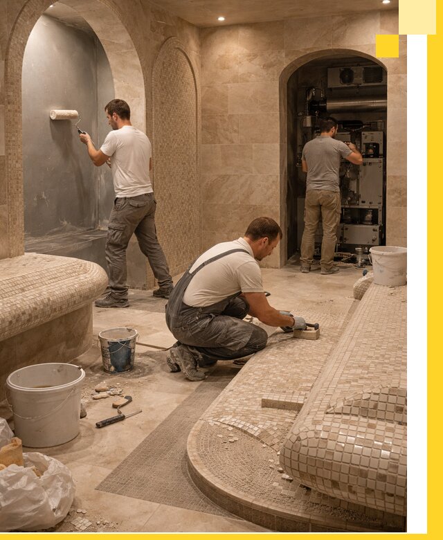 Строительство бани с хамамом и бассейном под ключ в Ставрополе