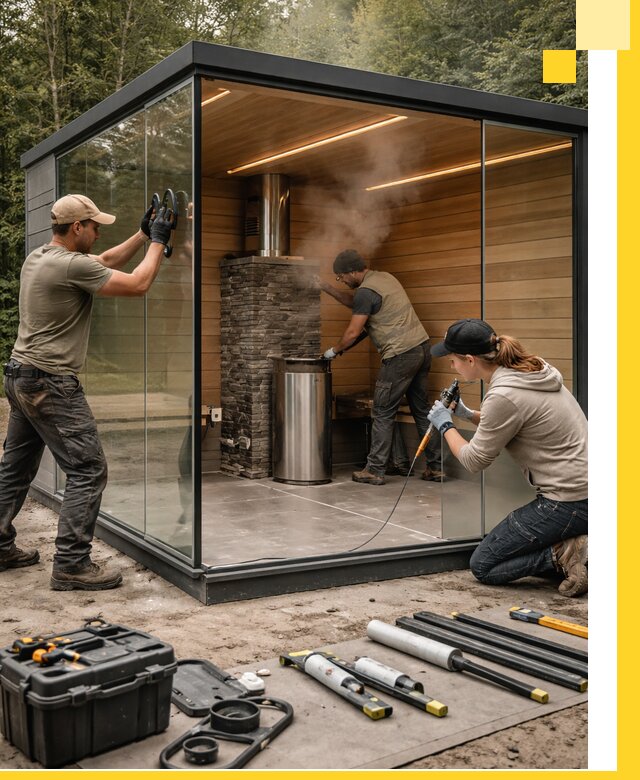 Проектирование и строительство стеклянных бань в Ставрополе