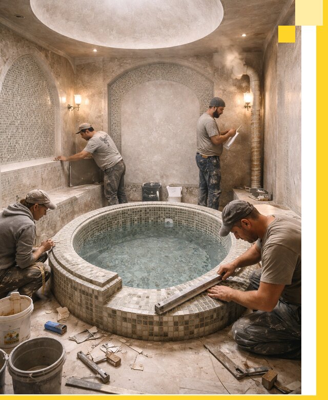 Профессиональное строительство хамама с бассейном в Ставрополе под ключ