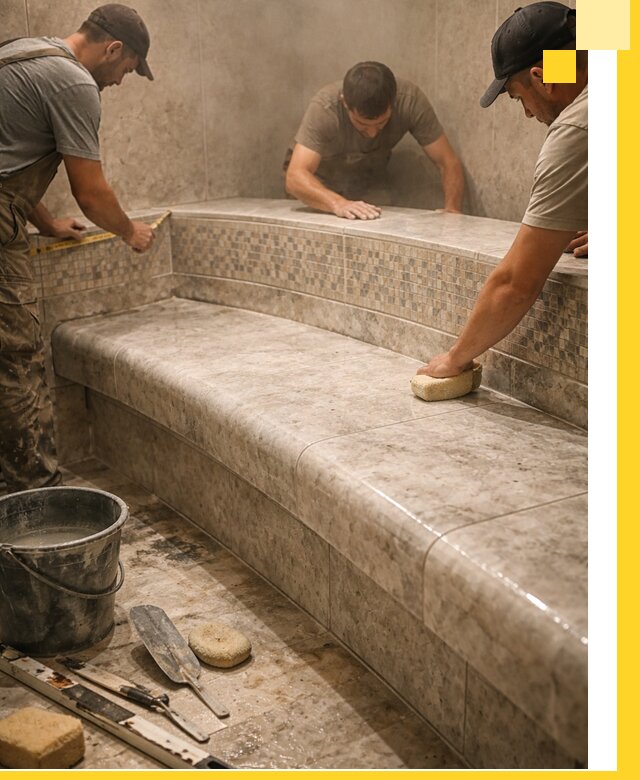 Изготовление и установка сидений для хамама в Ставрополе